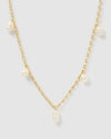 Izoa Anjelica Freshwater Pearl Necklace Gold