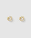 Izoa Ann Huggie Earrings Gold