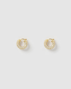 Izoa Ann Huggie Earrings Gold