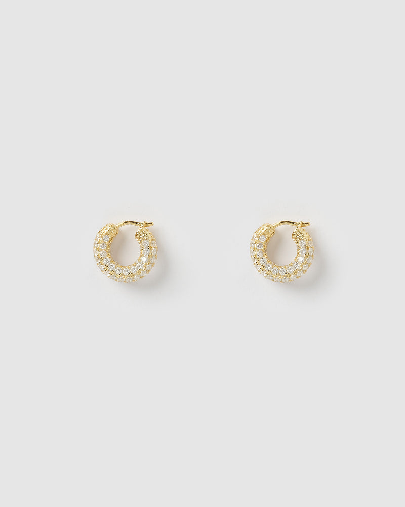 Izoa Ann Huggie Earrings Gold