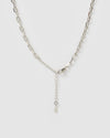 Izoa Aria Embellished Eye Necklace Silver