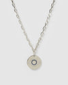Izoa Aria Embellished Eye Necklace Silver
