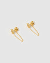 Izoa Ashy Drop Stud Earrings Gold