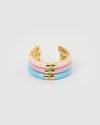 Izoa Audrey Set of 3 Rings Pink, Blue and Purple
