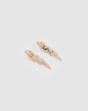 Izoa Arya Drop Huggie Earrings Rose Gold Clear