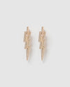 Izoa Arya Drop Huggie Earrings Rose Gold Clear