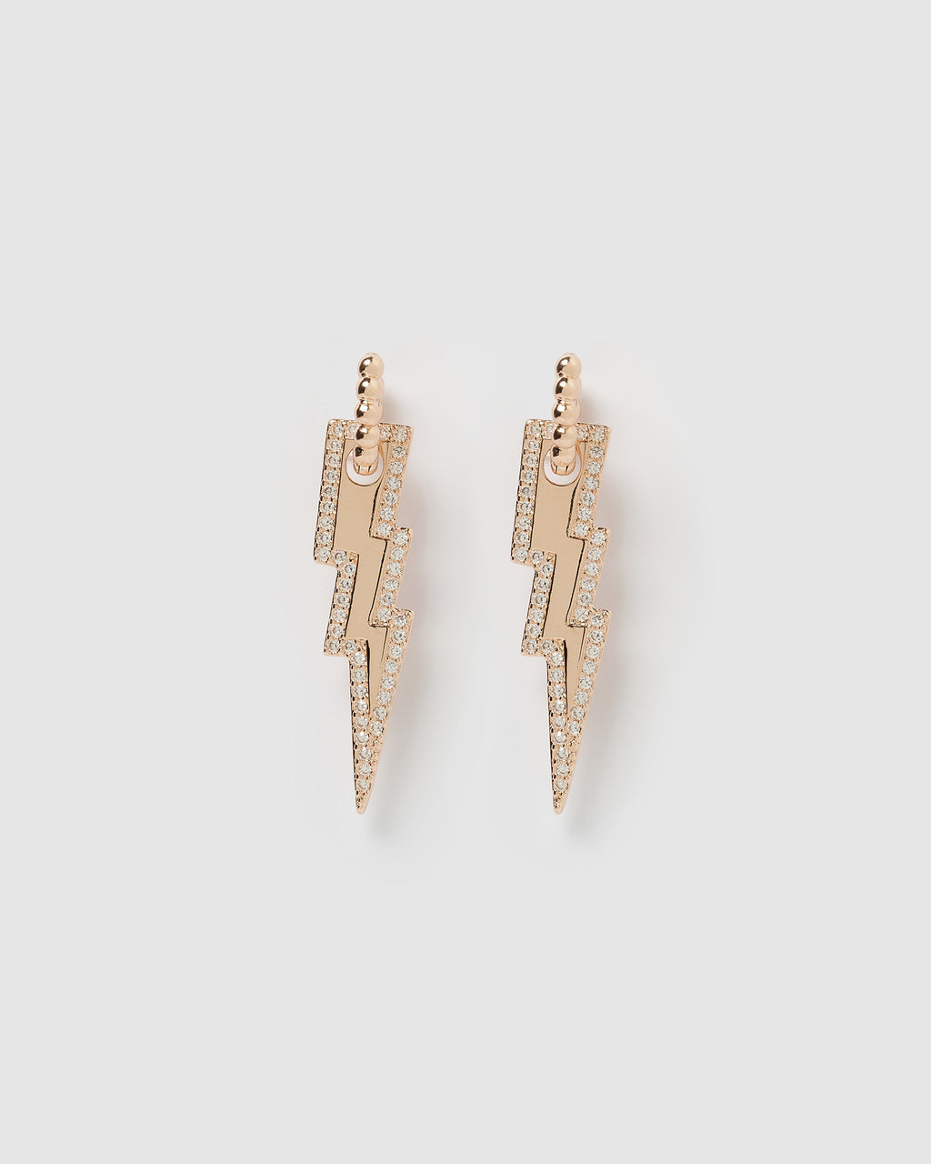 Izoa Arya Drop Huggie Earrings Rose Gold Clear