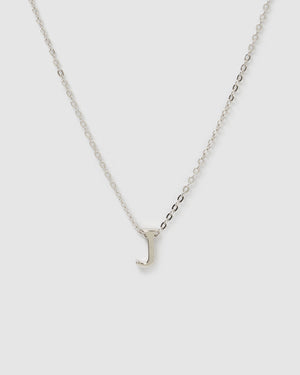 Izoa Kids Alphabet Letter J Necklace Sterling Silver