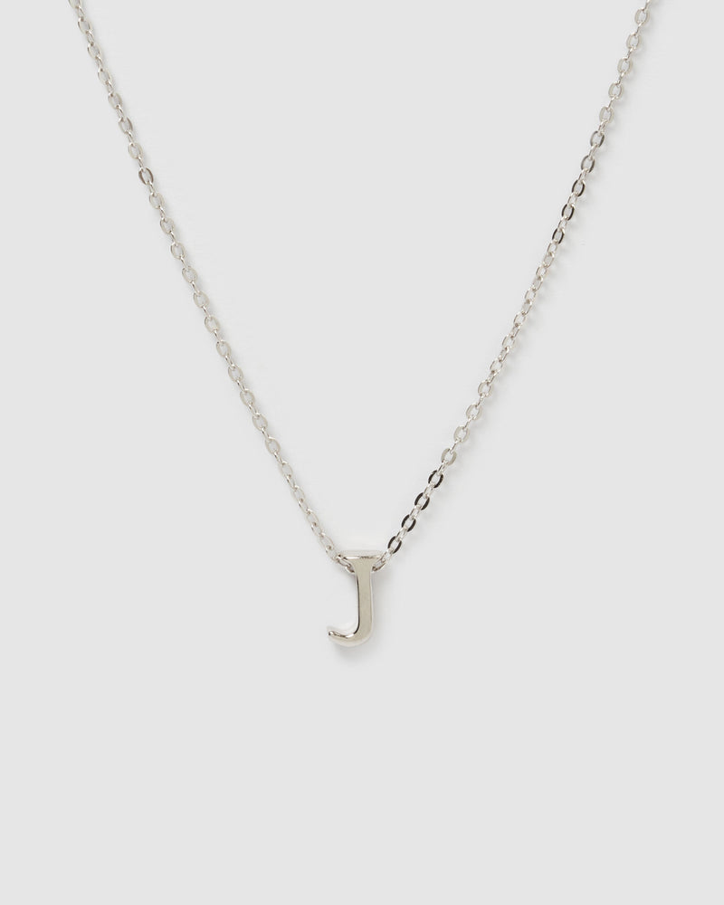 Izoa Kids Alphabet Letter J Necklace Sterling Silver