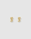 Izoa Number 5 Stud Earrings Gold