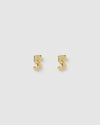 Izoa Number 5 Stud Earrings Gold