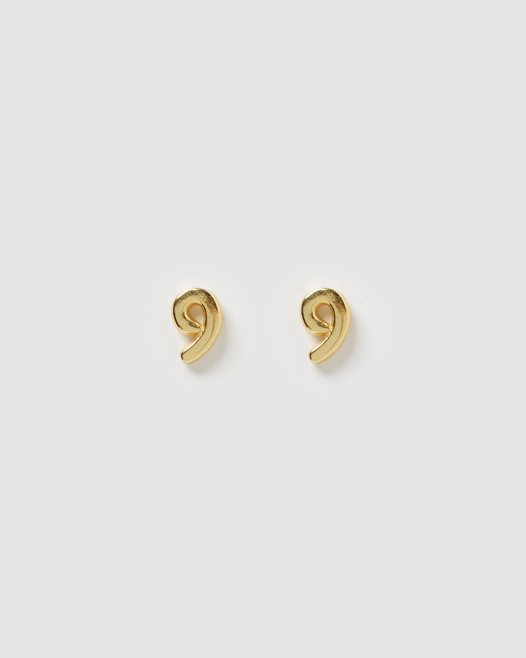 Izoa Number 9 Stud Earrings Gold