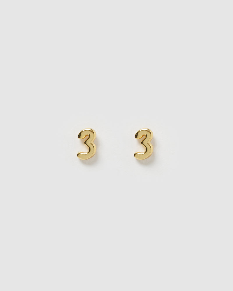 Gold Number Earring  STONE AND STRAND