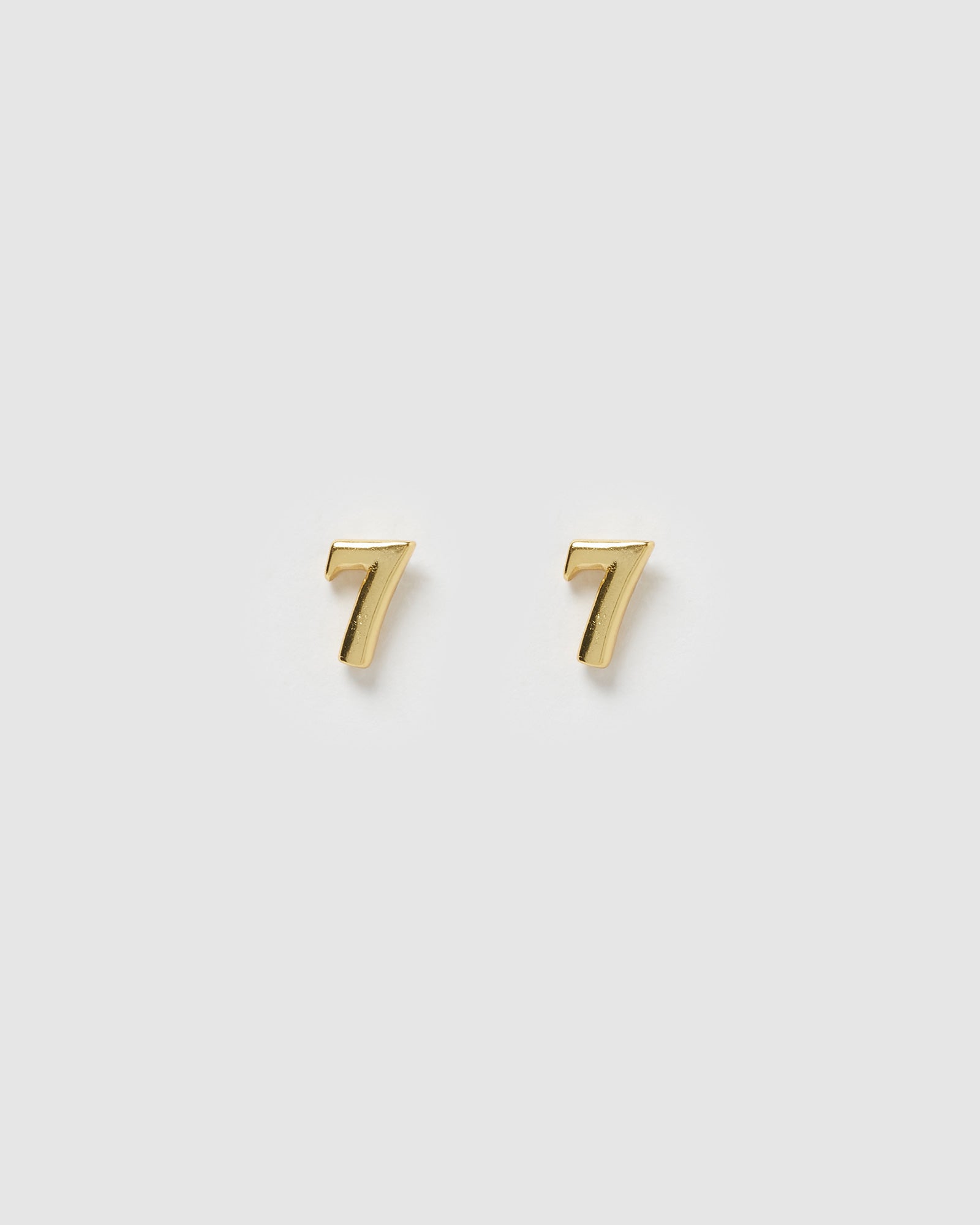 Izoa Number 2 Stud Earrings Gold  Shop Number Studs Online