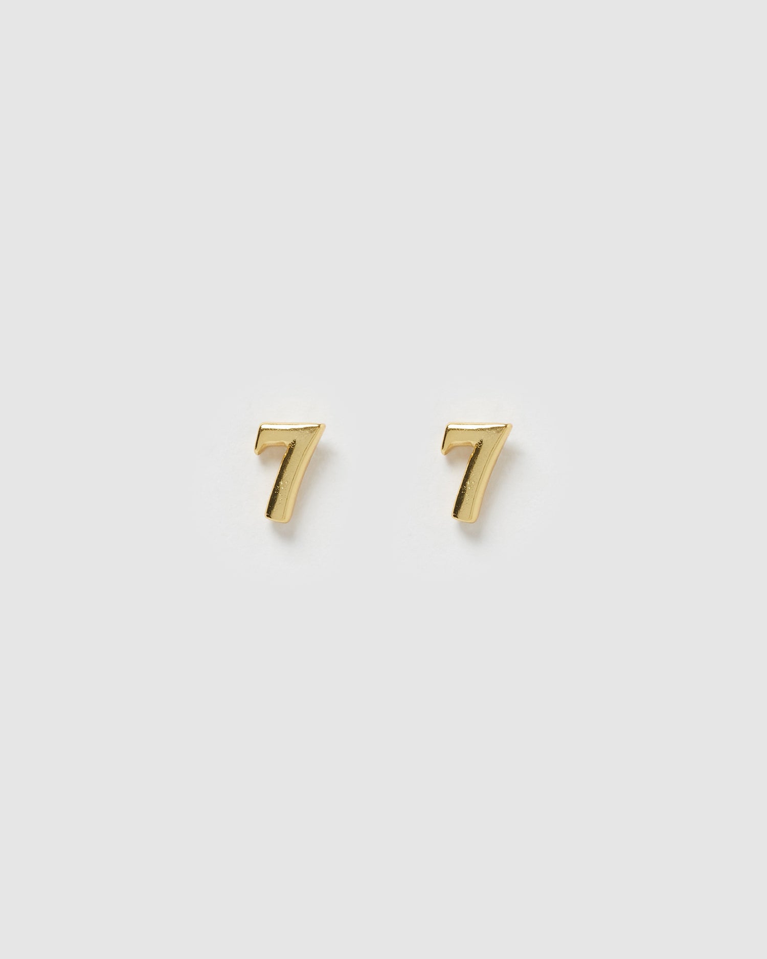 Izoa Number 7 Stud Earrings Gold