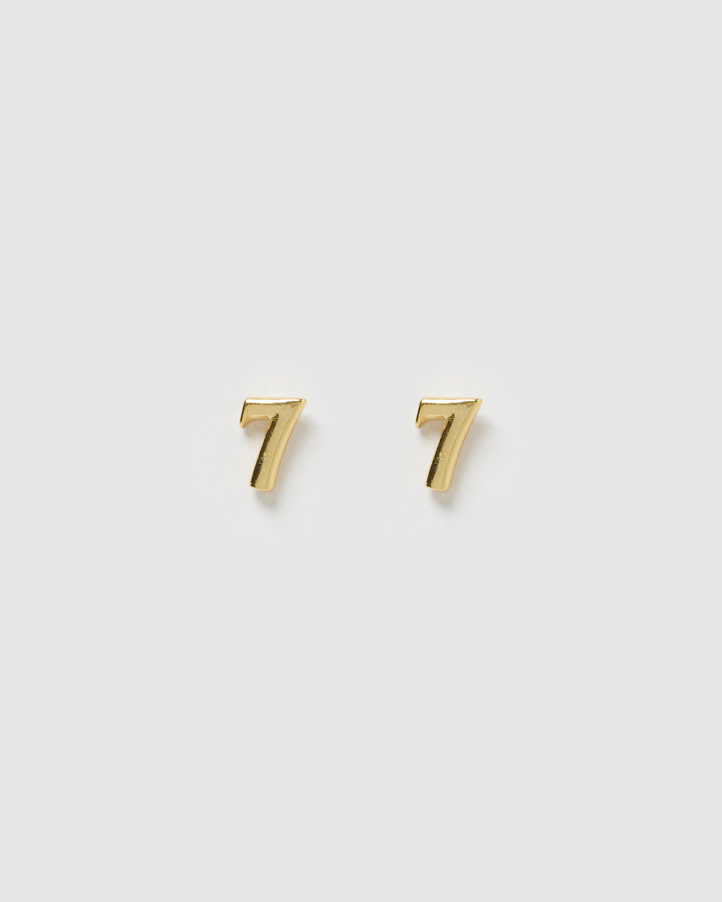 Izoa Number 7 Stud Earrings Gold