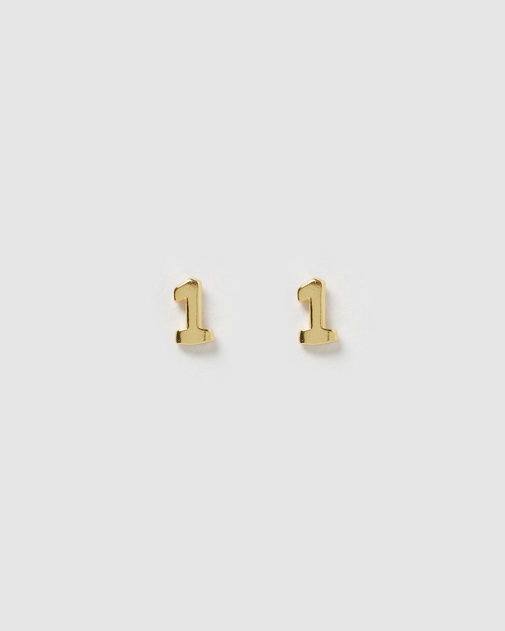 Izoa Number 1 Stud Earrings Gold