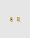 Izoa Number 8 Stud Earrings Gold