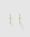 Izoa Sandy Hoop Earrings Gold Pearl