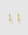 Izoa Number 9 Huggie Earrings Gold