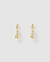 Izoa Number 4 Huggie Earrings Gold