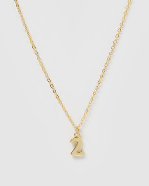 Izoa Number 2 Necklace Gold