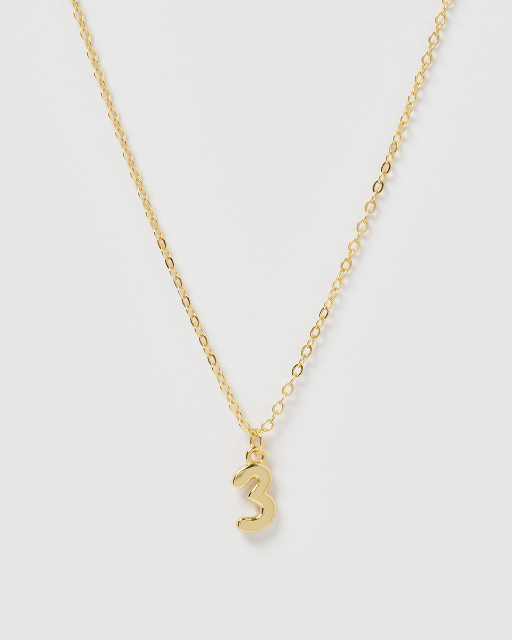 Izoa Number 3 Necklace Gold