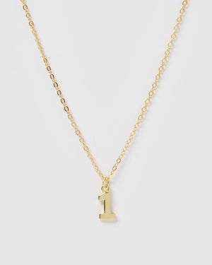 Izoa Number 1 Necklace Gold