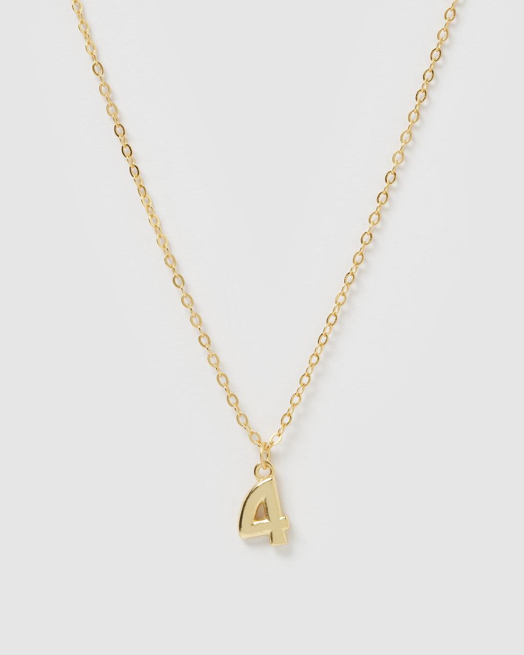 Izoa Number 4 Necklace Gold