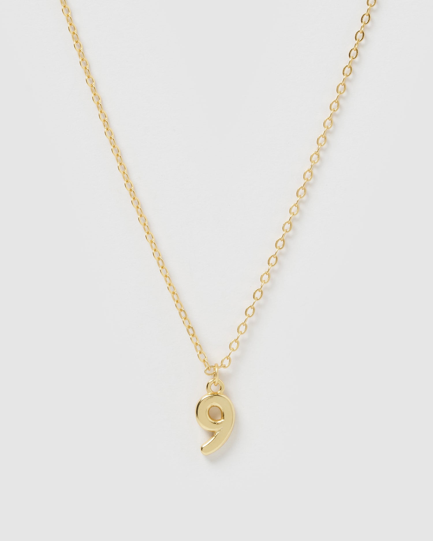Izoa Number 9 Necklace Gold