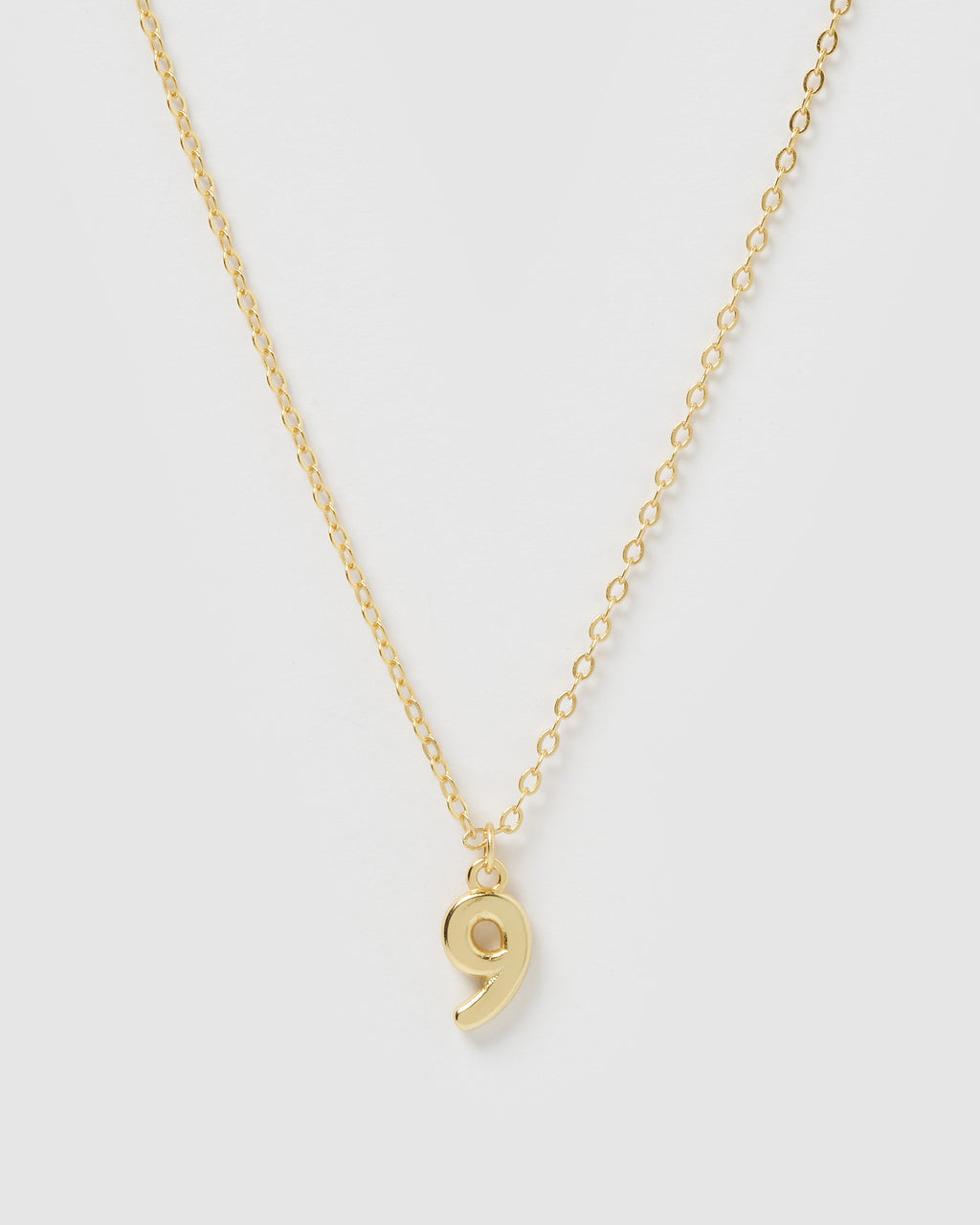 Izoa Number 9 Necklace Gold