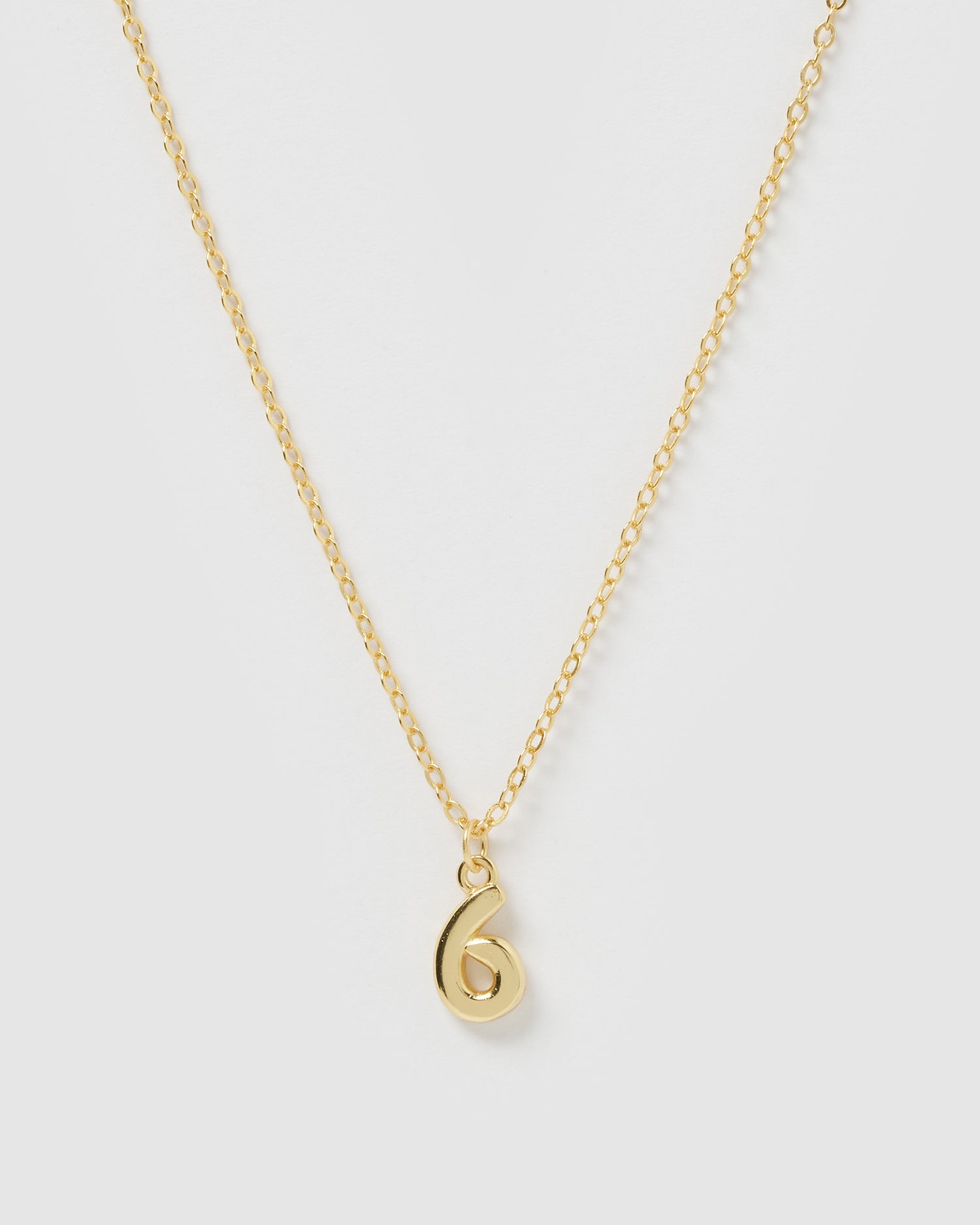 Izoa Number 6 Necklace Gold