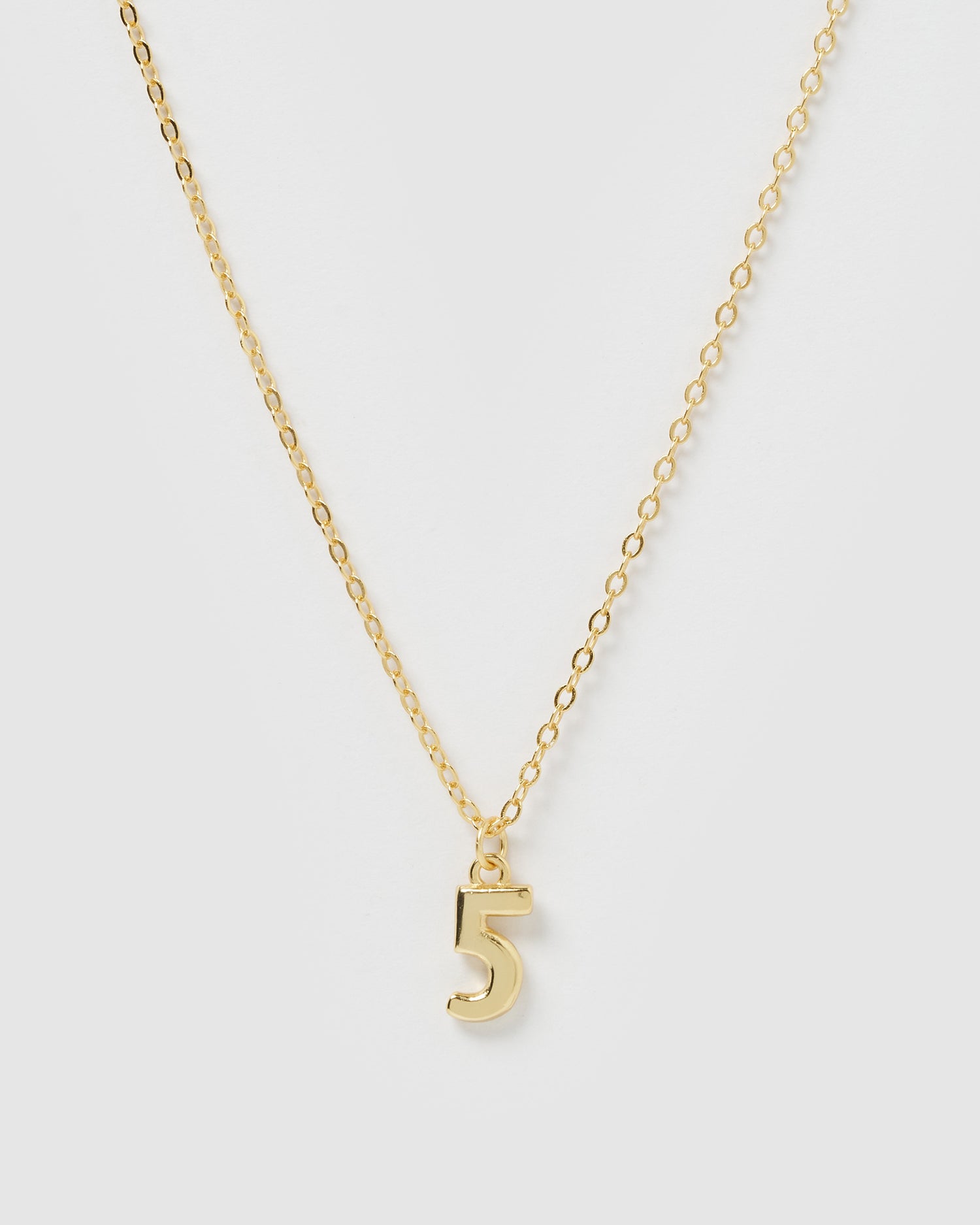 Izoa Number 5 Necklace Gold