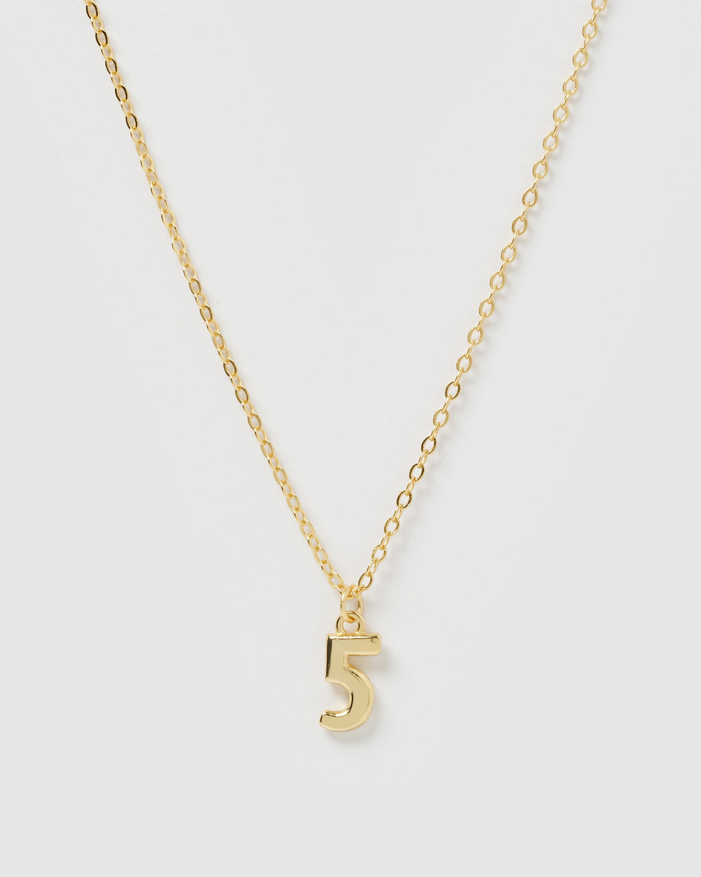 Izoa Number 5 Necklace Gold