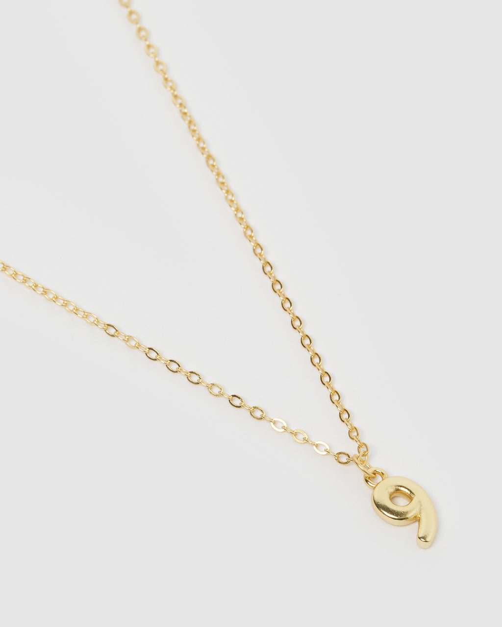 Izoa Number 9 Necklace Gold