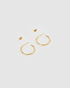 Izoa Sandy Hoop Earrings Gold Pearl