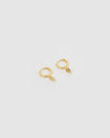 Izoa Number 9 Huggie Earrings Gold