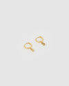 Izoa Number 8 Huggie Earrings Gold