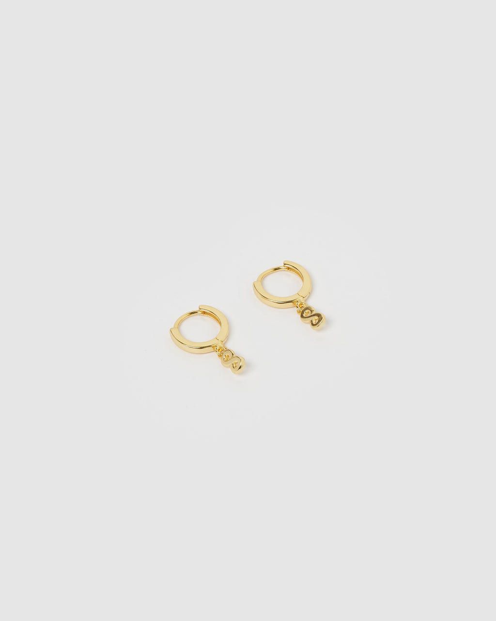 Izoa Number 8 Huggie Earrings Gold