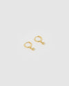 Izoa Number 6 Huggie Earrings Gold