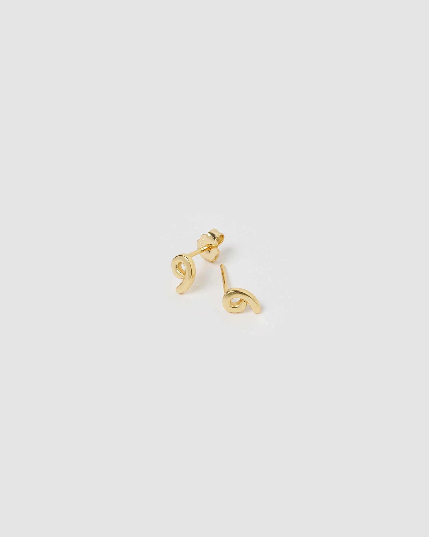 Izoa Number 9 Stud Earrings Gold