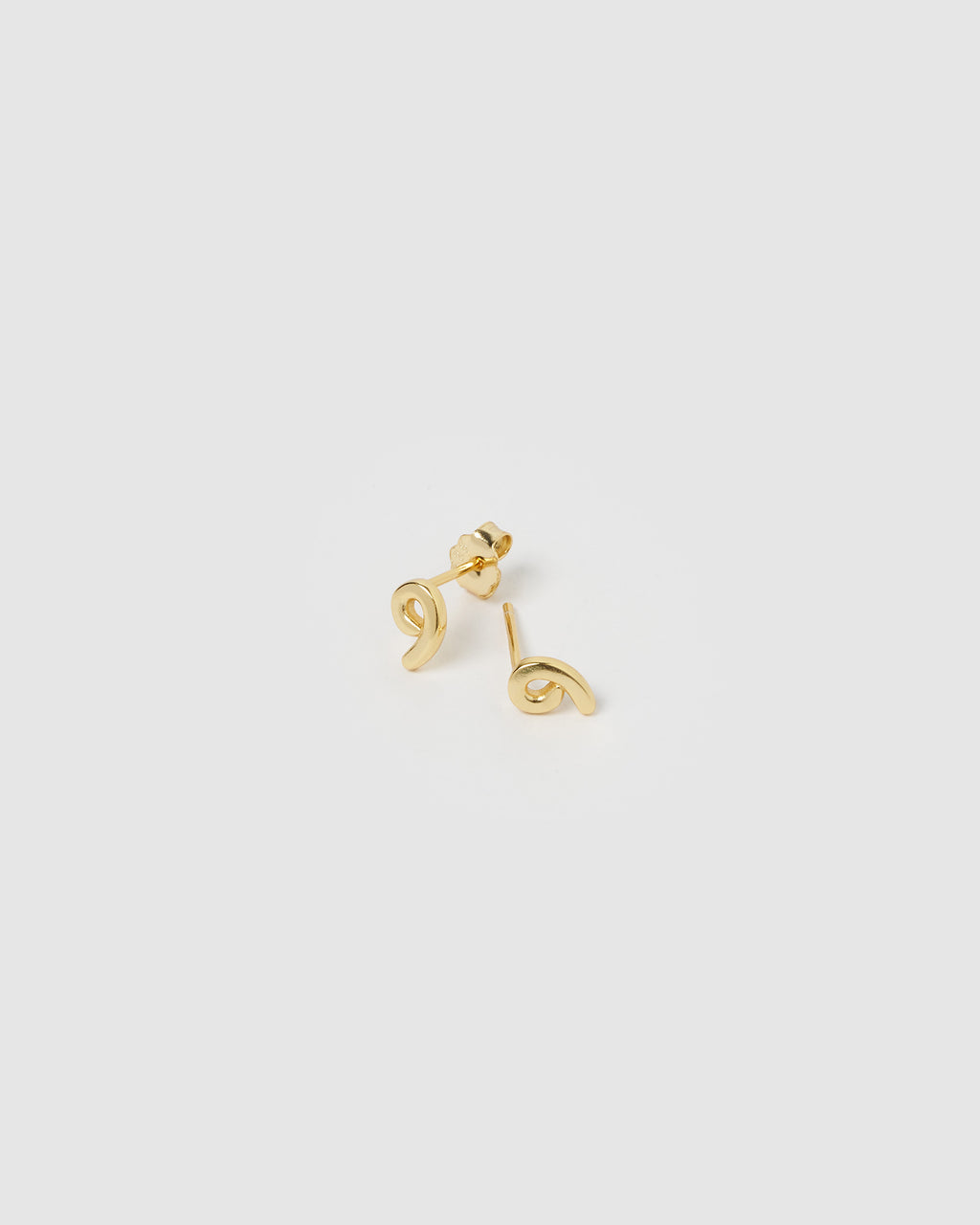 Izoa Number 9 Stud Earrings Gold