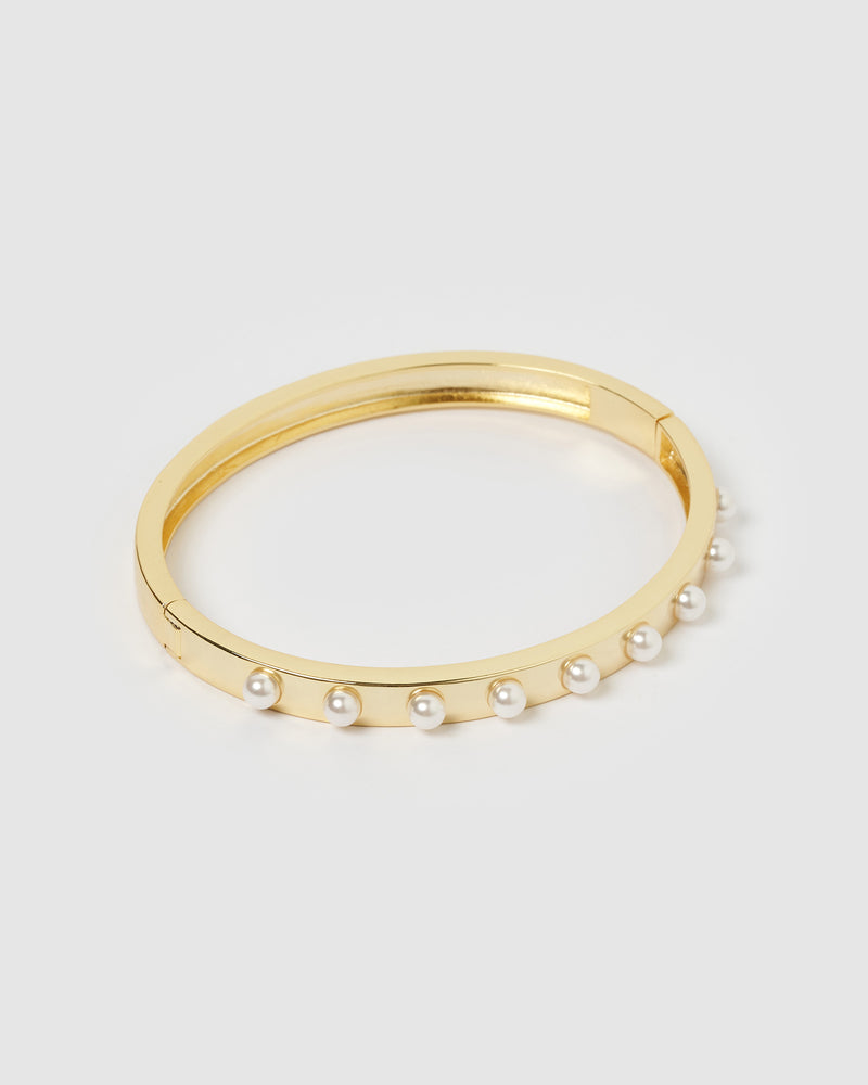 Izoa Snow Embellished Cuff Gold