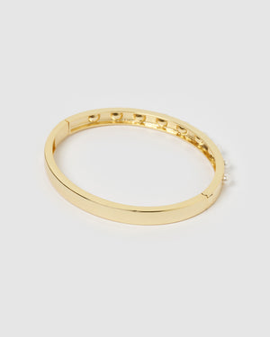 Izoa Snow Embellished Cuff Gold
