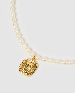 Izoa Khloe Necklace Freshwater Pearl Gold