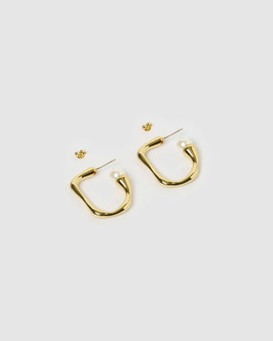 Izoa Brielle Earrings Gold Freshwater Pearl