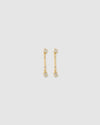Izoa Ruby Drop Stud Earrings Gold