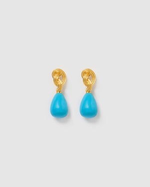 Izoa Petra Earrings Blue Gold