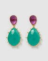 Izoa Bimini Earrings Amethyst Aqua Chalcedony