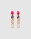 Izoa Ravish Earrings Gold Pink purple